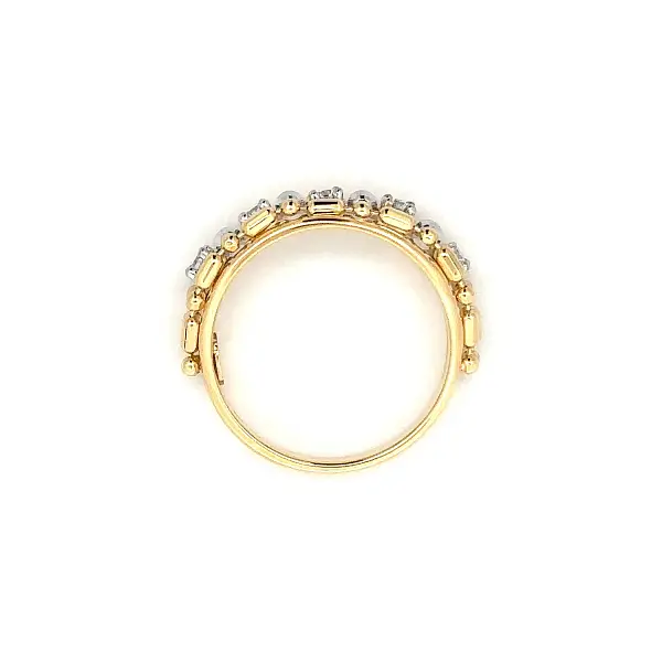 Gold Ring with Delicate Detailing and Clear Zirconia