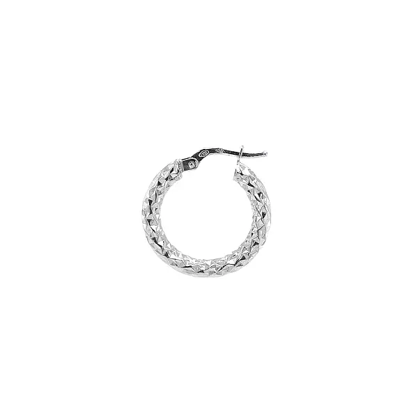 Gold Hoop Earrings with Faceted Surface