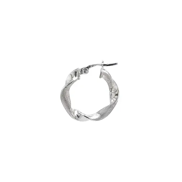 White Gold Hoop Earrings with Organic Wavy Design
