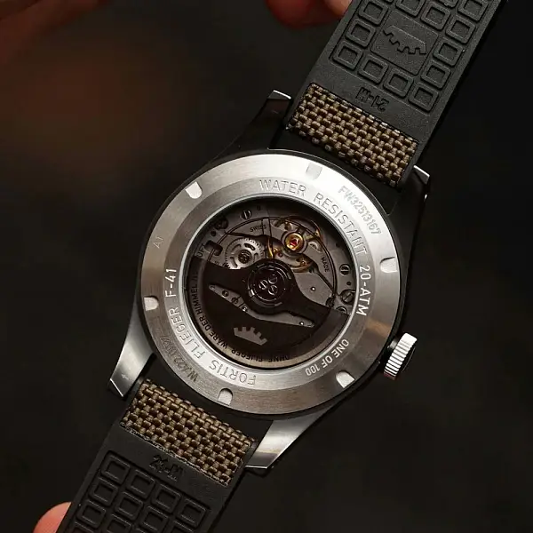 Fortis Flieger F-41 Werk 7 Tactical Green on Hybrid Strap F4220031