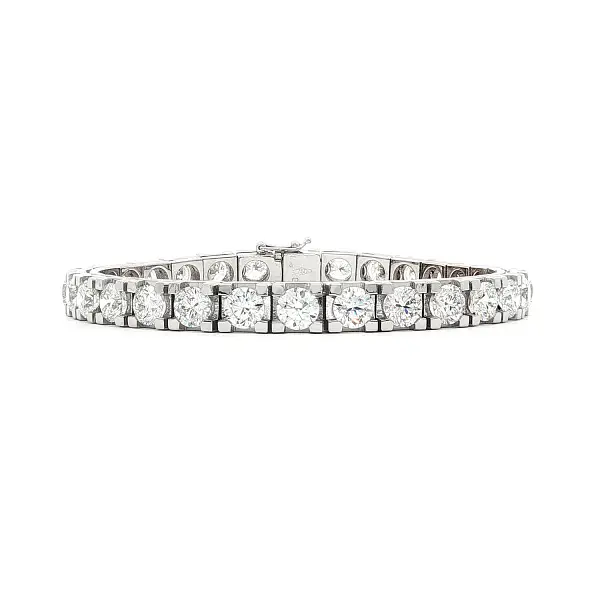 White Gold Tennis Bracelet with 15 ct Diamonds (F/VS1)