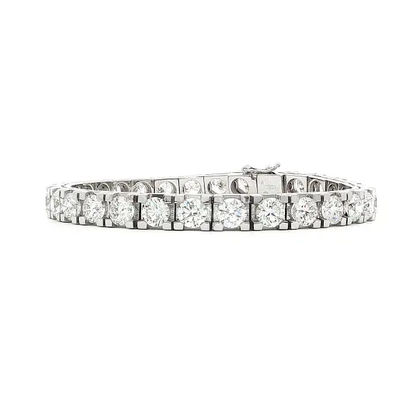 White Gold Tennis Bracelet with 15 ct Diamonds (F/VS1)
