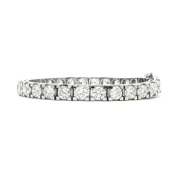White Gold Tennis Bracelet with 15 ct Diamonds (F/VS1)