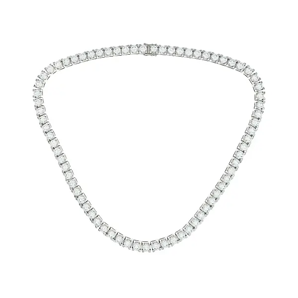 White Gold Tennis Necklace with 36.5 ct Diamonds (F/VS1)