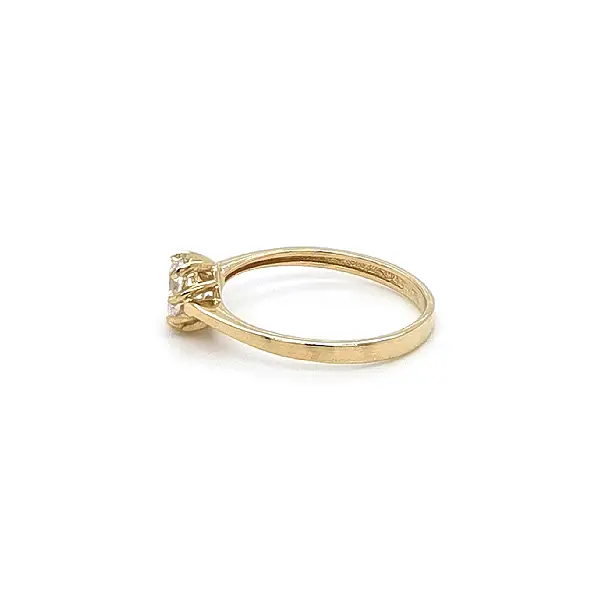 Gold Solitaire Ring with Zircon