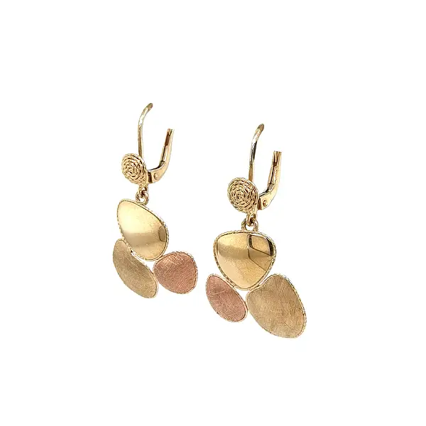 Dangle Earrings in Mixed Gold