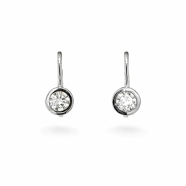 White Gold Drop Earrings with Cubic Zirconia