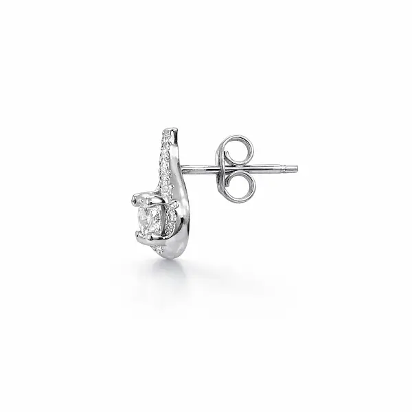 Earrings with Shiny Zircons in Modern Design
