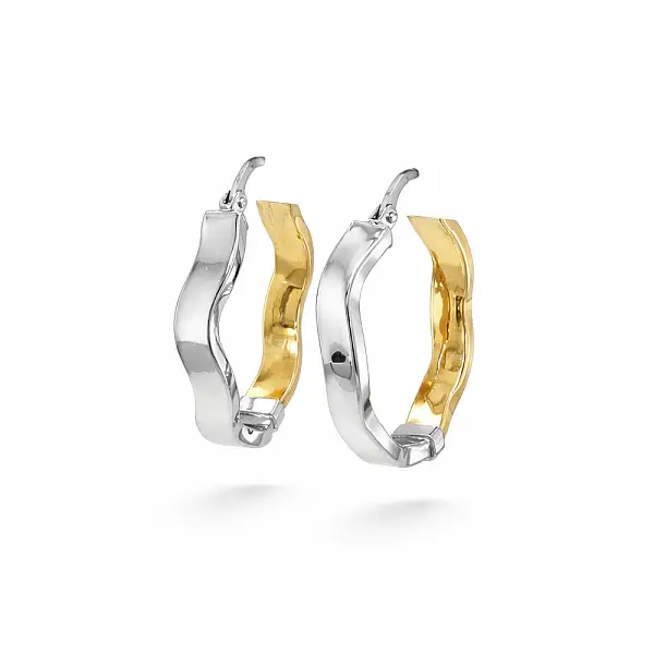 Hoop Earrings in Combined Gold