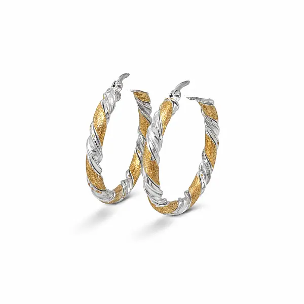 Two-Tone Gold Hoop Earrings