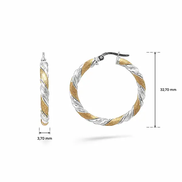 Two-Tone Gold Hoop Earrings