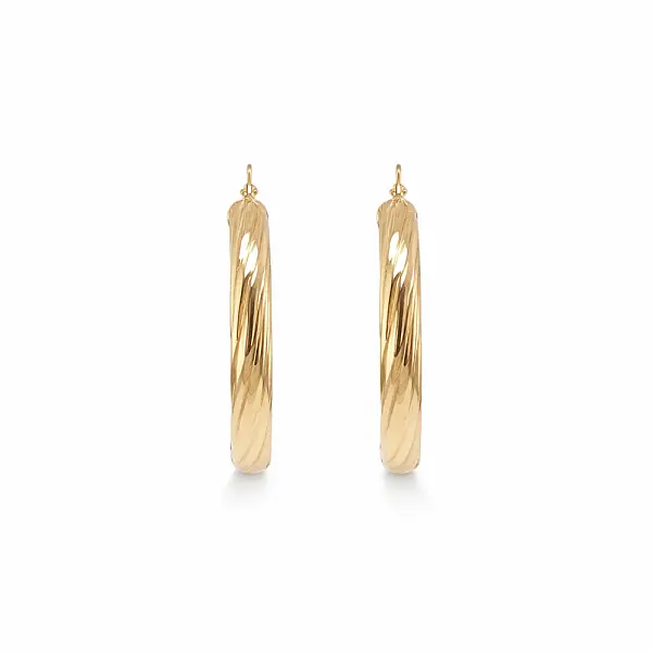 Two-Tone Gold Hoop Earrings