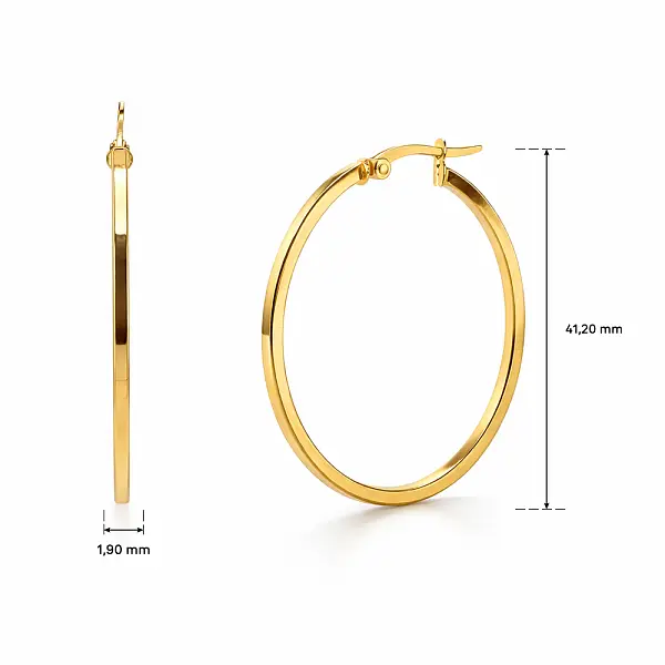 Smooth Yellow Gold Hoop Earrings