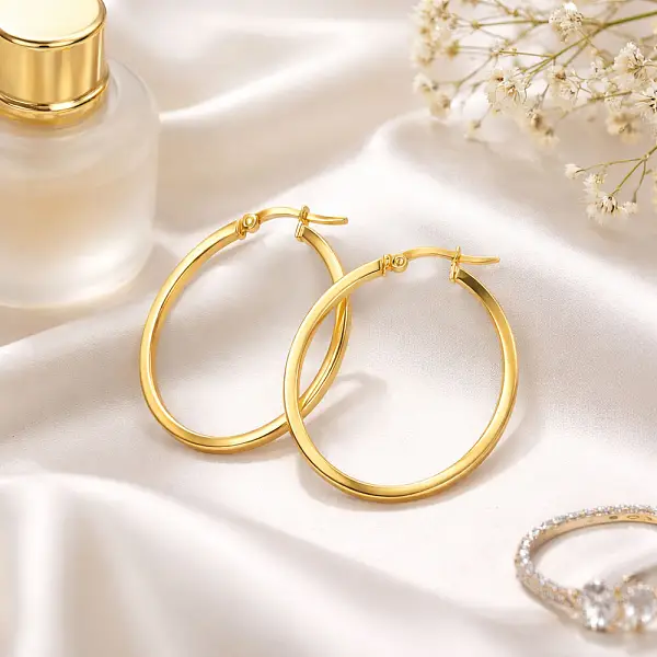 Smooth Yellow Gold Hoop Earrings