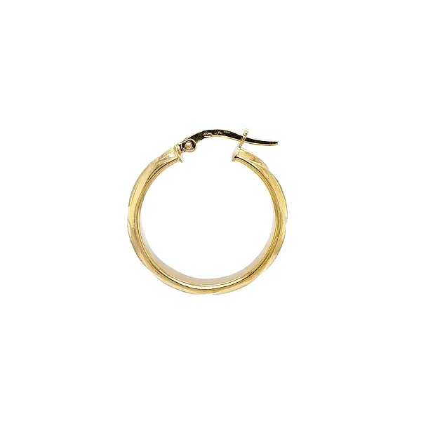 Yellow Gold Hoop Earrings with a Soft Matte Finish