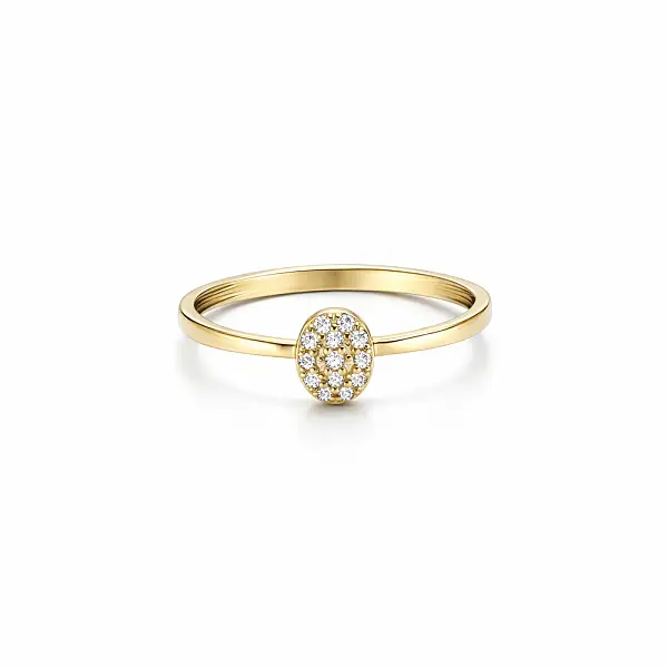 Elegant Gold Ring with Sparkling Zirconia