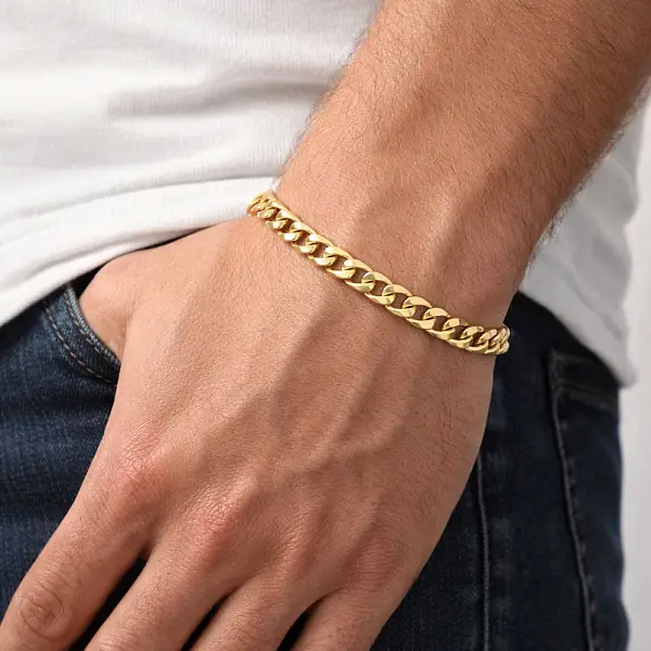Elegant Gold Curb Bracelet