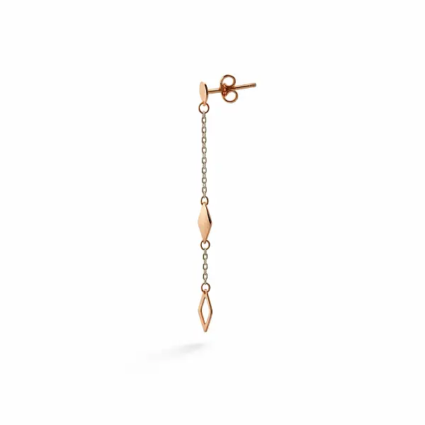 Gold Chain Earrings with Geometric Motif