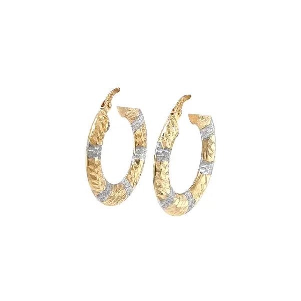 Luxury bicolor gold hoop earrings