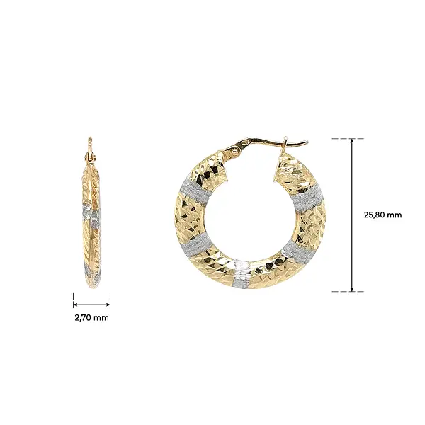 Luxury bicolor gold hoop earrings