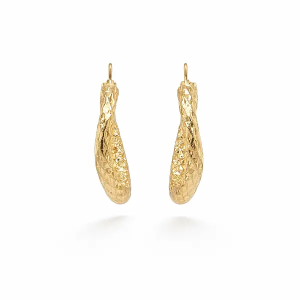 Luxury gold hoop earrings with diamond-cut finish