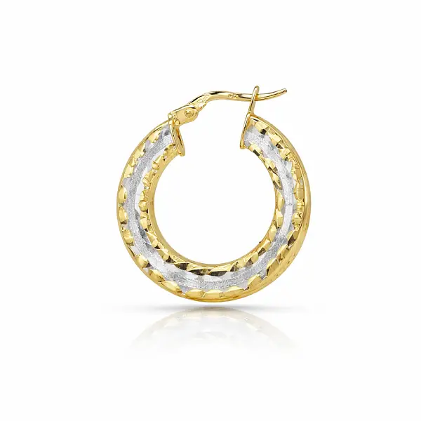 Gold hoop earrings in two-tone gold