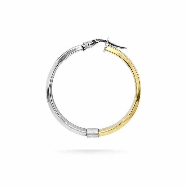 Gold Hoop Earrings in Mixed Gold