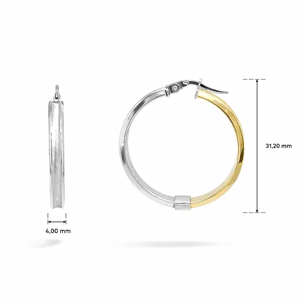 Gold Hoop Earrings in Mixed Gold