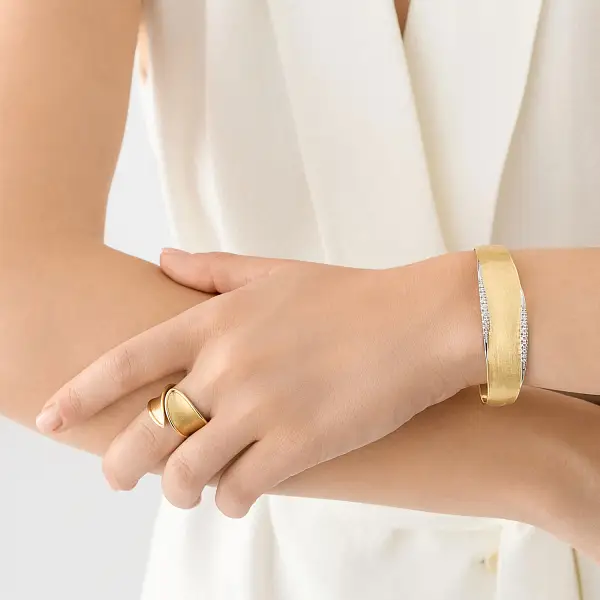 Marco Bicego Lunaria Diamonds 18K Gold Bracelet SB124 B YW Q6