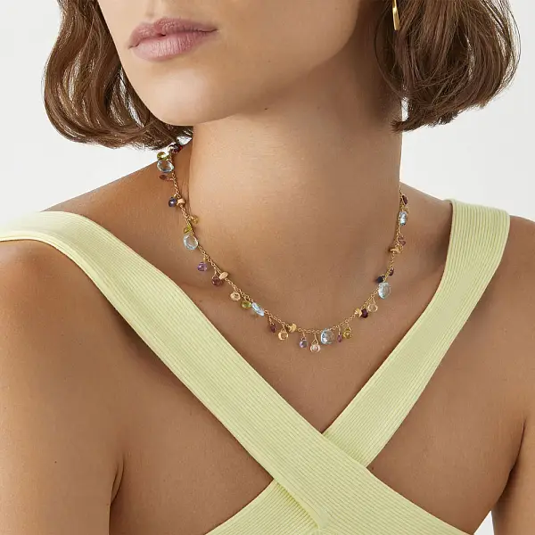 Gold Necklace Marco Bicego Paradise with Semi Precious Stones