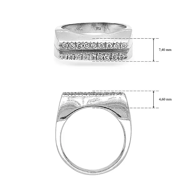 Gold Ring with Zircons