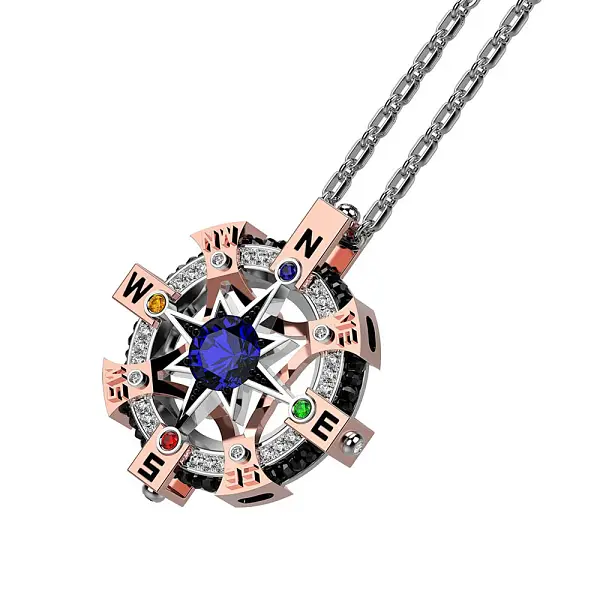 Gold Pendant Zancan Black Magic Magnum EC613BR