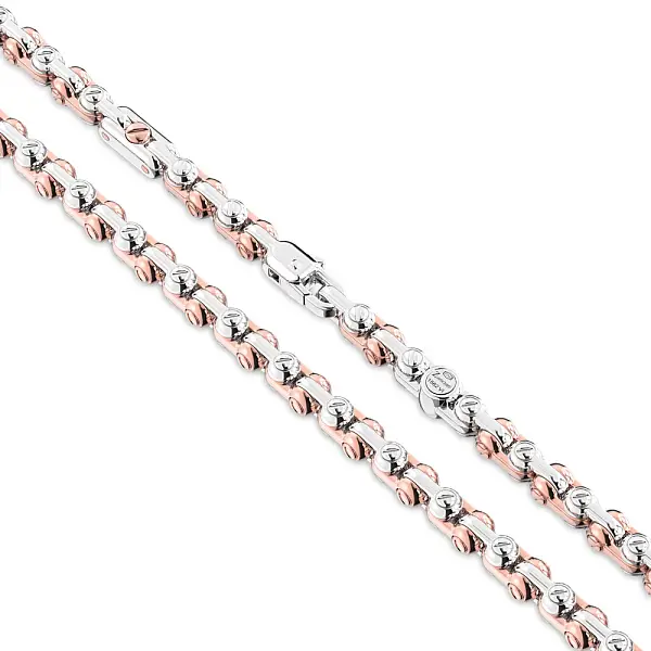 Zancan Men’s Necklace in Rose and White Gold EC707RB-60