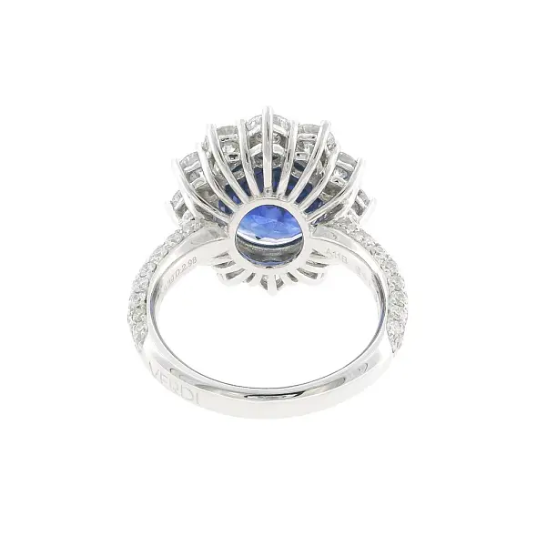 Gold Ring with Sapphire and Diamonds