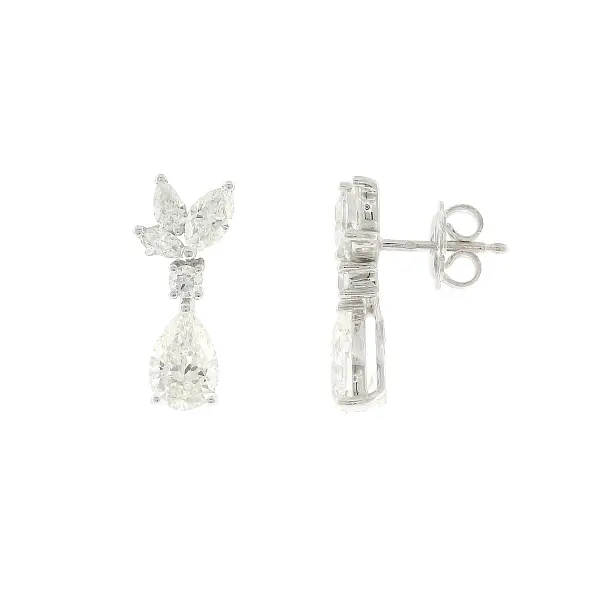 Exclusive drop earrings with natural 2.02 ct diamonds in white gold