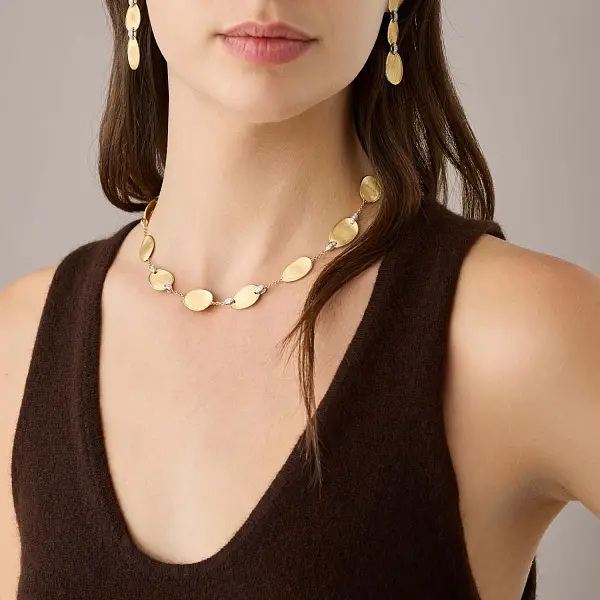 Gold Necklace Marco Bicego Lunaria Diamonds CB2099_B YW Q6