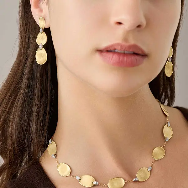 Gold Earrings Marco Bicego Lunaria Diamonds OB1461_B YW Q6