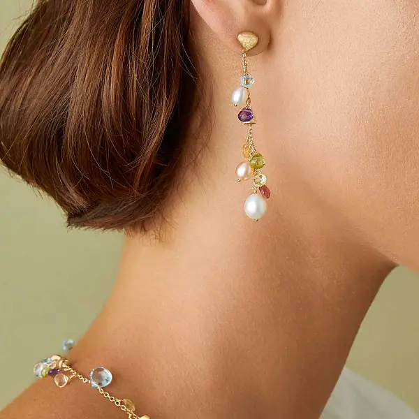 Gold Earrings Marco Bicego Paradise OB1779 MIX114 Y