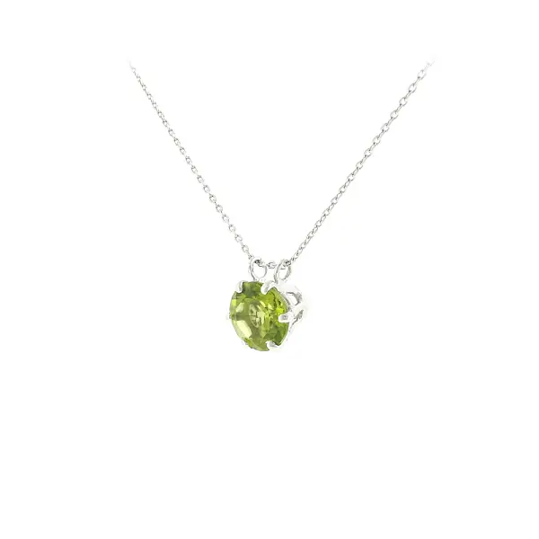 White gold pendant with natural peridot 2.00 ct