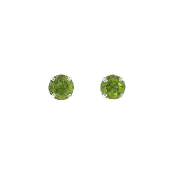 Earrings in 18k white gold with peridots 3.80 ct