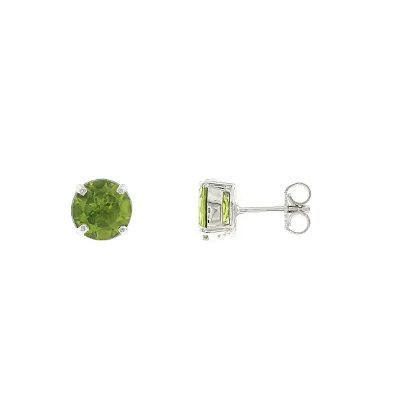 Earrings in 18k white gold with peridots 3.80 ct
