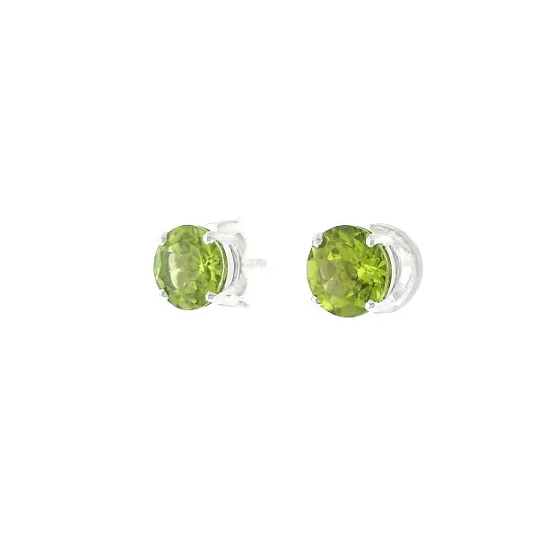 Earrings in 18k white gold with peridots 3.80 ct
