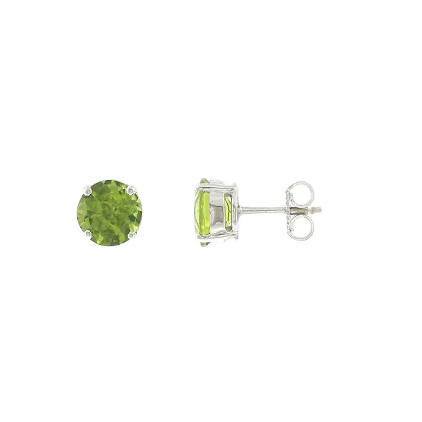 Earrings in 18k white gold with peridots 3.80 ct