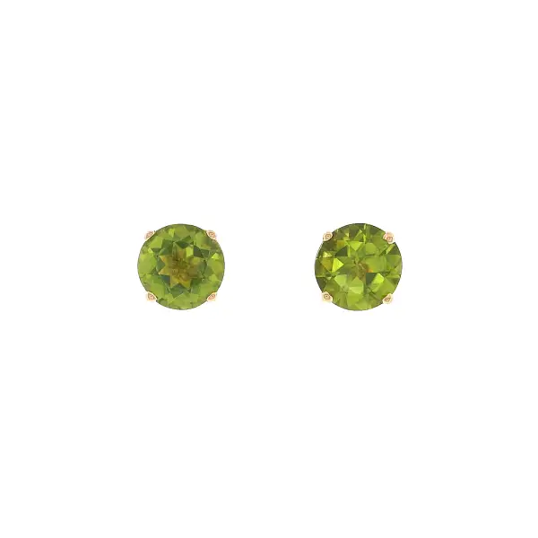 Stud earrings in 18k rose gold with peridots 3.30 ct