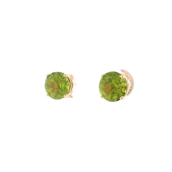 Stud earrings in 18k rose gold with peridots 3.30 ct