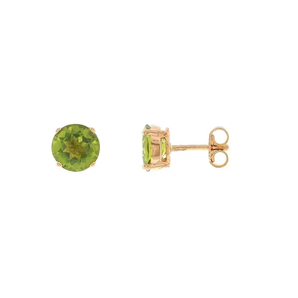 Stud earrings in 18k rose gold with peridots 3.30 ct