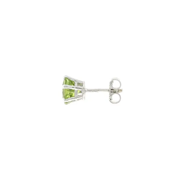 Stud earrings in 18k white gold with peridots 3.15 ct