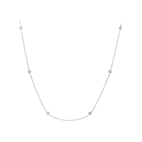 Diamond chain necklace in 18k white gold 0.25 ct
