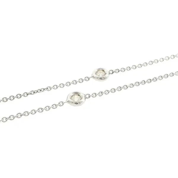 Diamond chain necklace in 18k white gold 0.25 ct