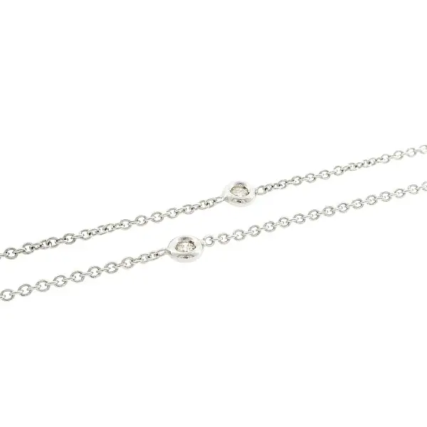 Diamond chain necklace in 18k white gold 0.14 ct